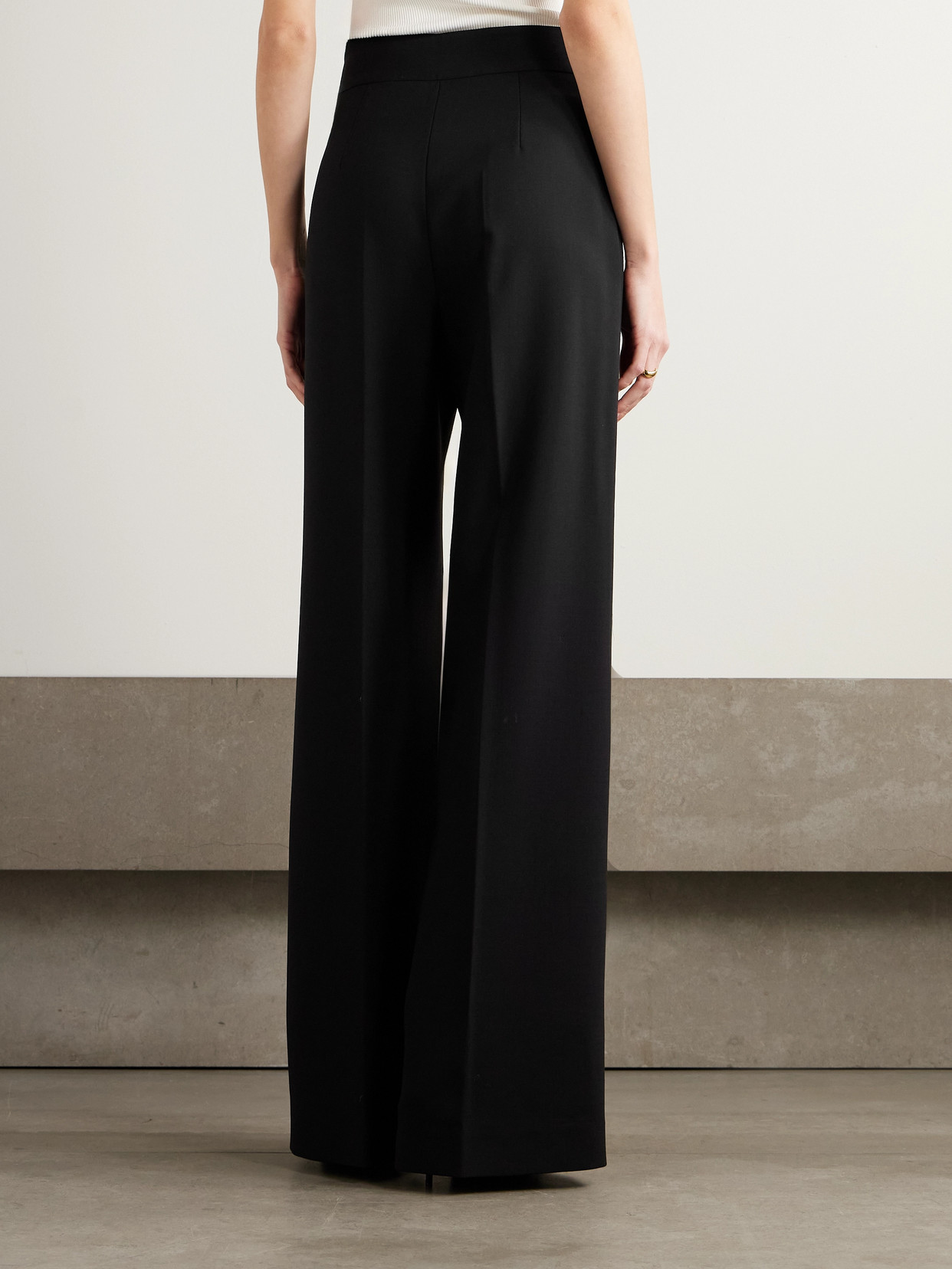 Carolina Herrera Diane Wool-blend Wide-leg Pants In Black