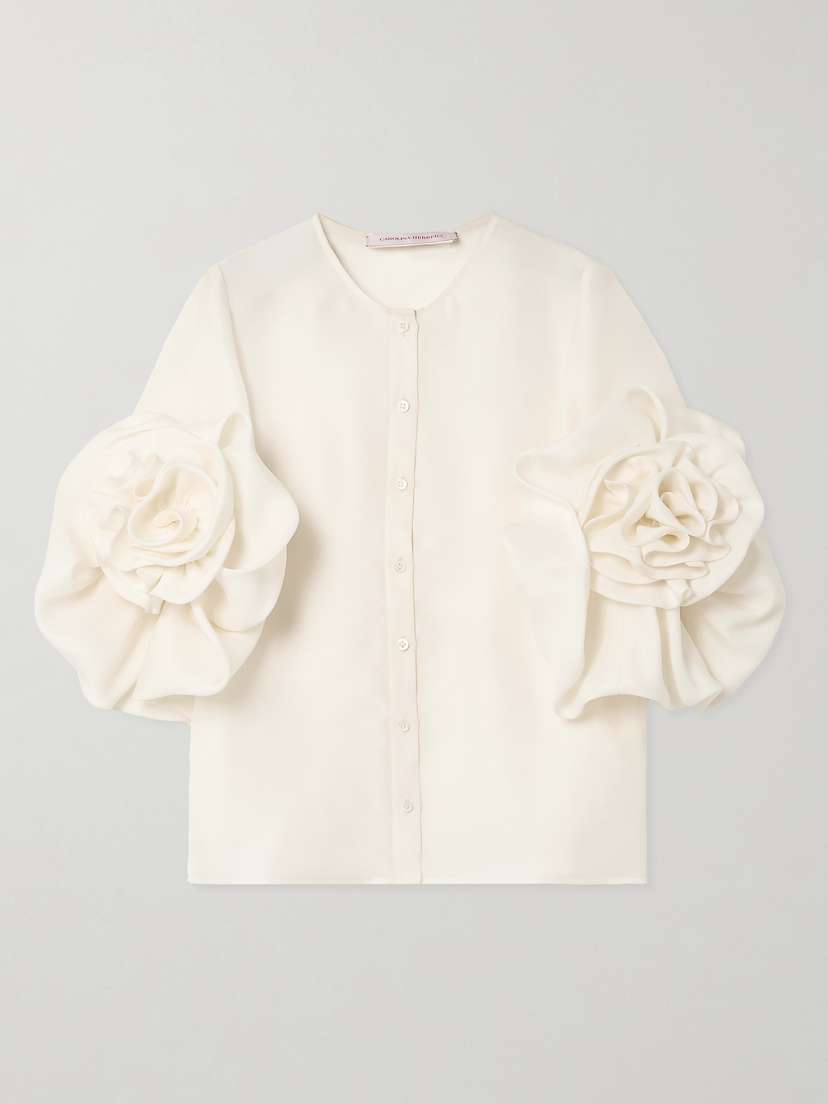 Carolina Herrera Gathered Silk Blouse