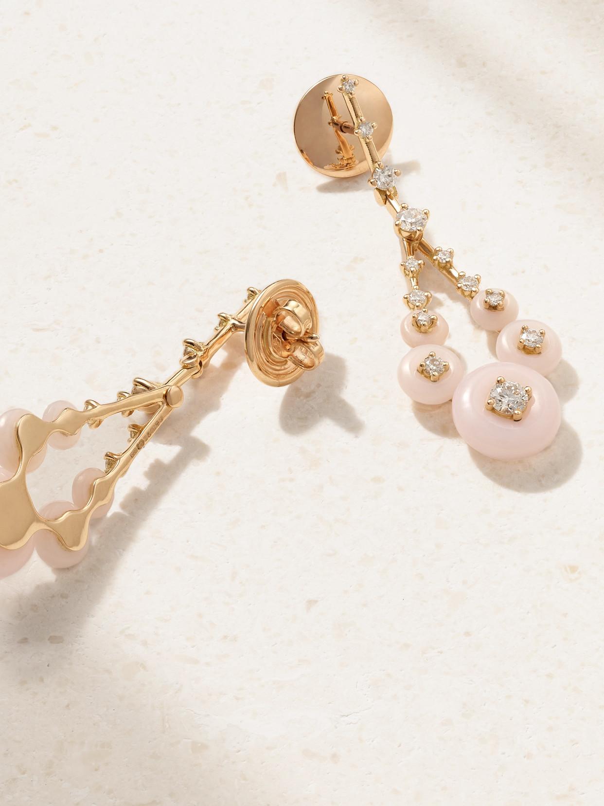 Fernando Jorge Gravity 18-karat Rose Gold, Opal And Diamond Earrings In Gold