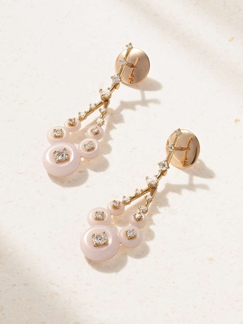 Fernando Jorge Gravity 18-karat Rose Gold, Opal And Diamond Earrings