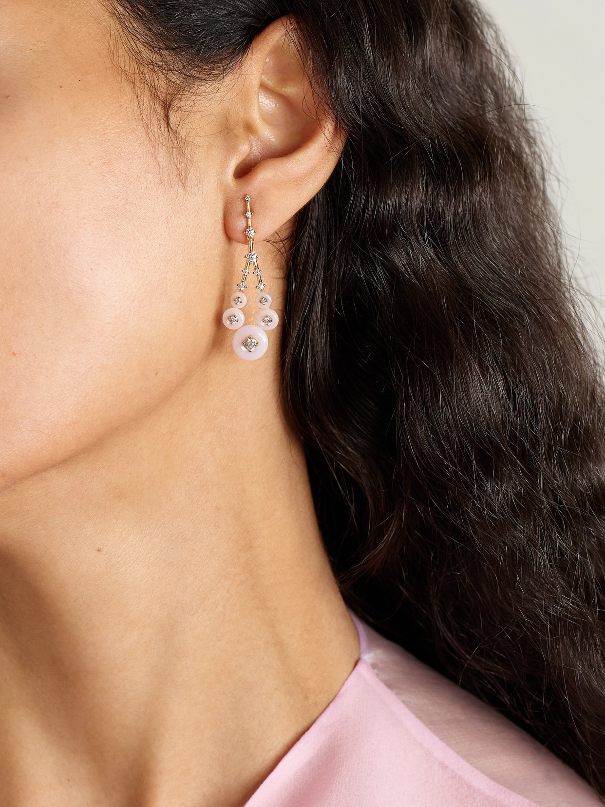 Fernando Jorge Gravity 18-karat Rose Gold, Opal And Diamond Earrings In Gold