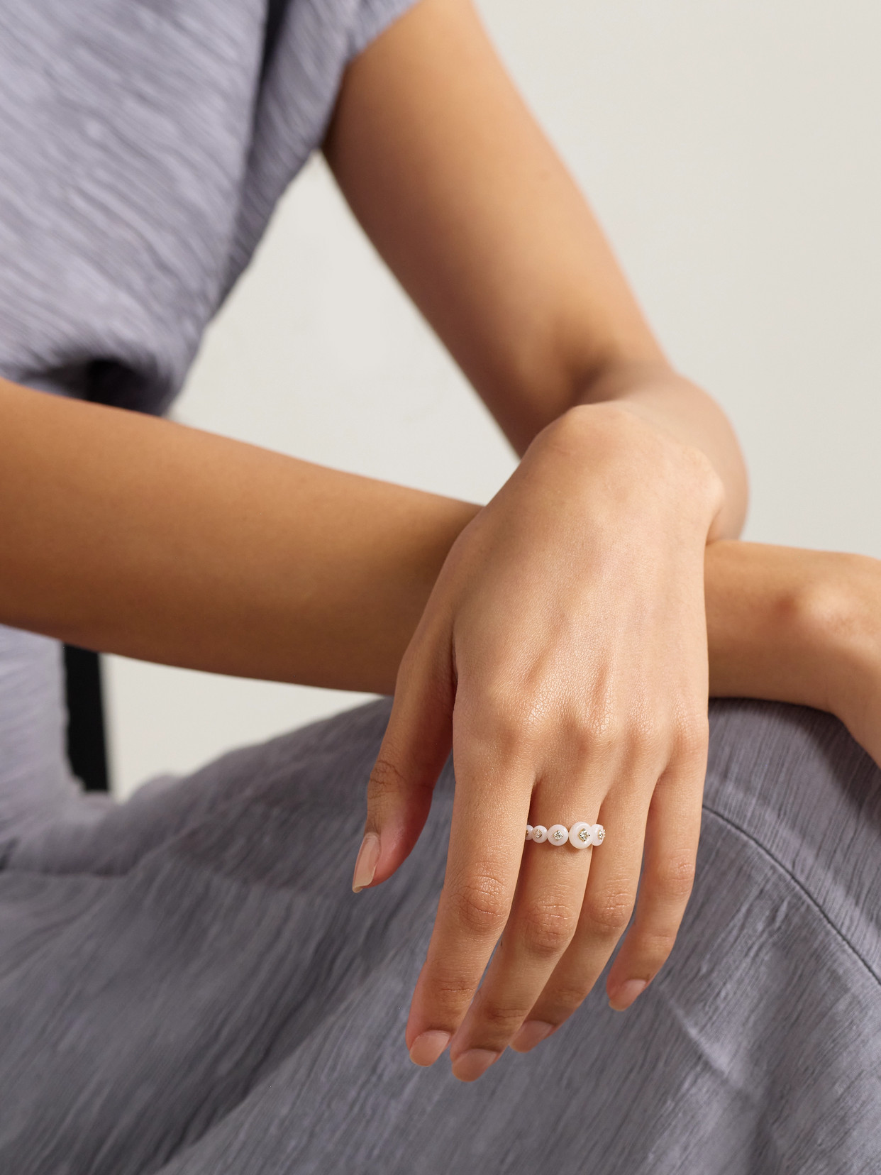 Fernando Jorge Surrounding 18-karat Rose Gold, Opal And Diamond Ring In Gold