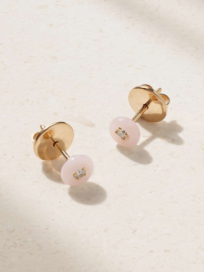 Fernando Jorge Orbit 18-karat Rose Gold, Opal And Diamond Earrings