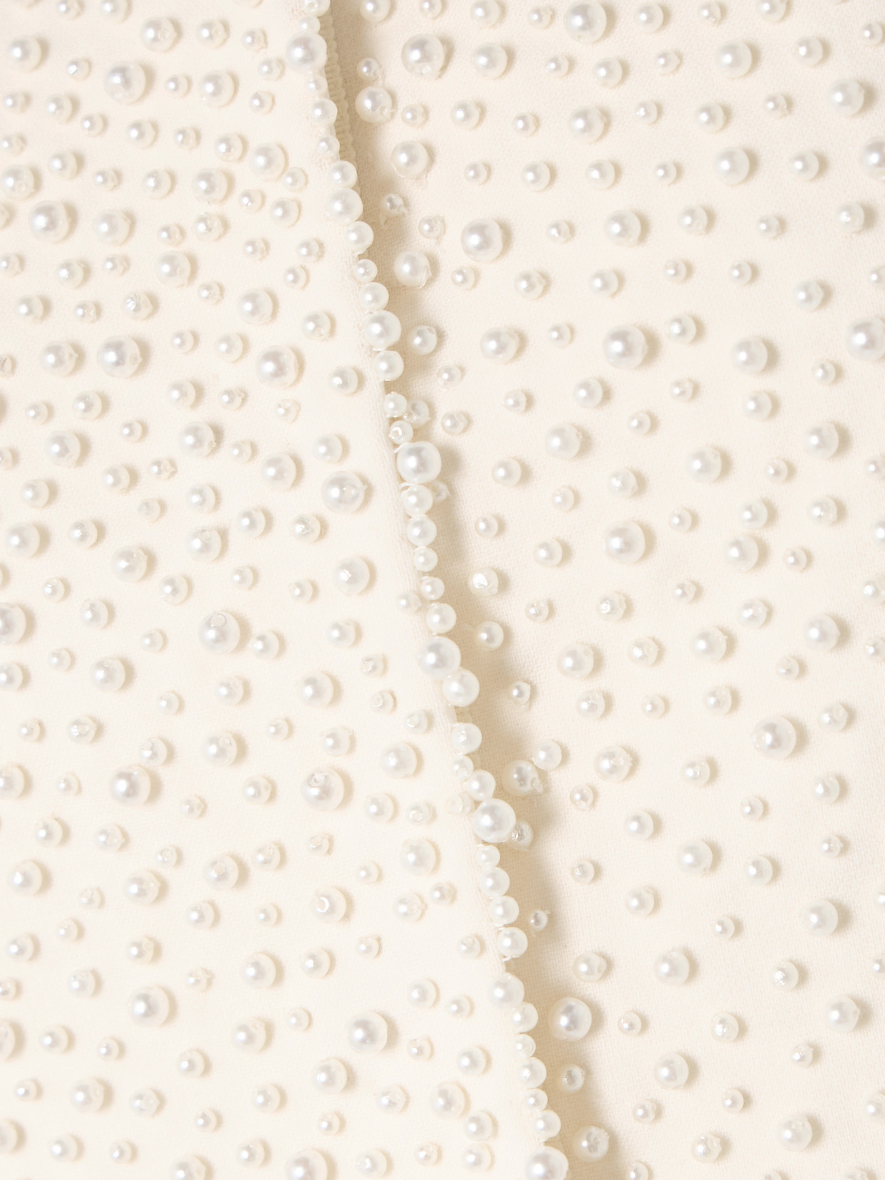 Carolina Herrera Faux Pearl-embellished Wool-blend Crepe Jacket In Neutral