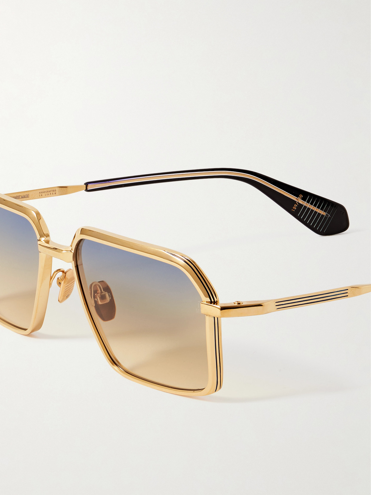 Jacques Marie Mage Vasco Gold-tone Rectangle-frame Sunglasses In Gold