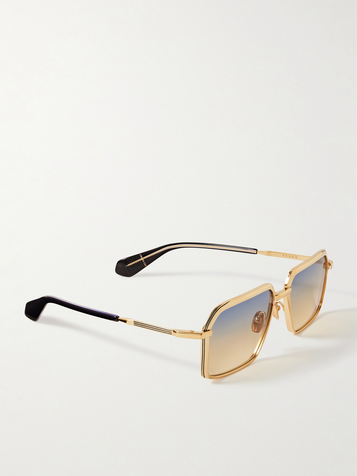 Jacques Marie Mage Vasco Gold-tone Rectangle-frame Sunglasses In Gold