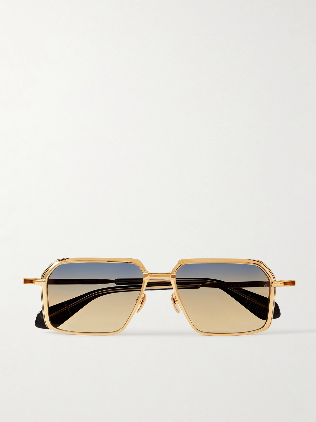 Jacques Marie Mage Vasco Gold-tone Rectangle-frame Sunglasses