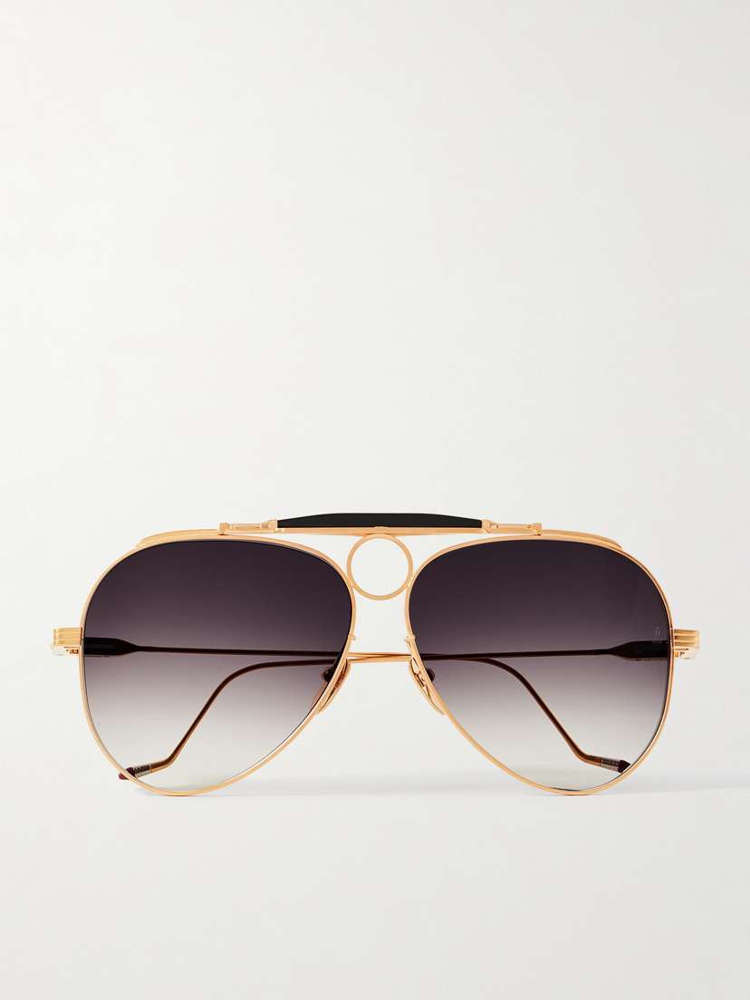 Jacques Marie Mage Duke 2 Gold-tone Aviator-style Sunglasses