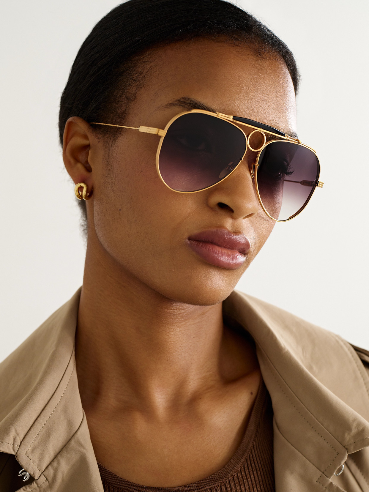Jacques Marie Mage Duke 2 Gold-tone Aviator-style Sunglasses In Blue
