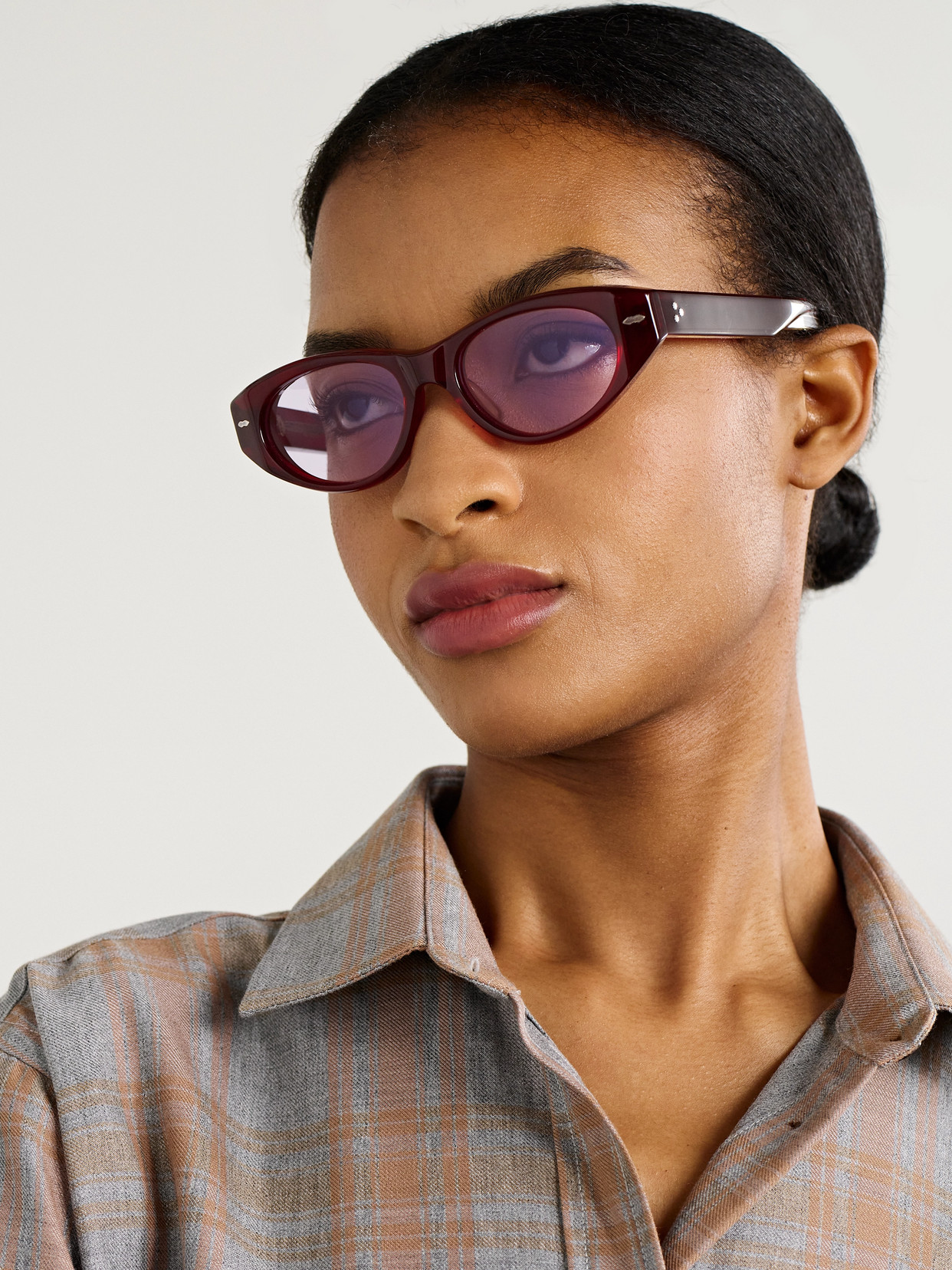Jacques Marie Mage Krasner Cat-eye Acetate Sunglasses In Burgundy