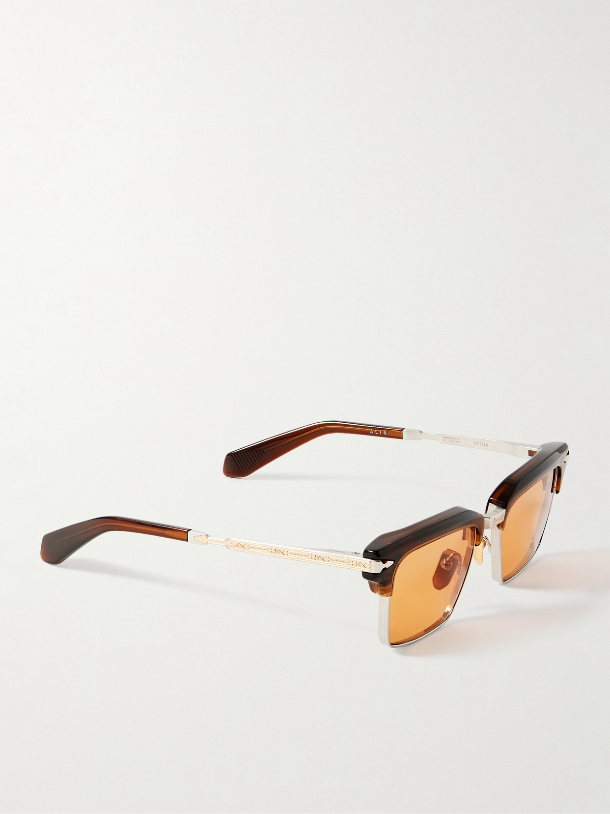 Jacques Marie Mage Alin Acetate And Silver And Gold-tone Square-frame Sunglasses In Brown