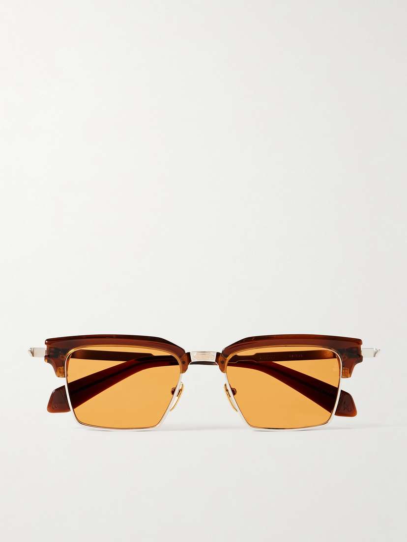 Jacques Marie Mage Alin Acetate And Silver And Gold-tone Square-frame Sunglasses