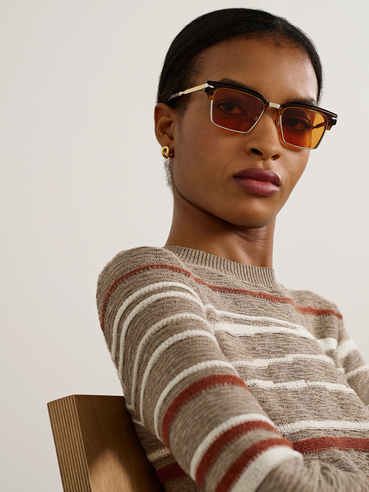 Jacques Marie Mage Alin Acetate And Silver And Gold-tone Square-frame Sunglasses In Brown