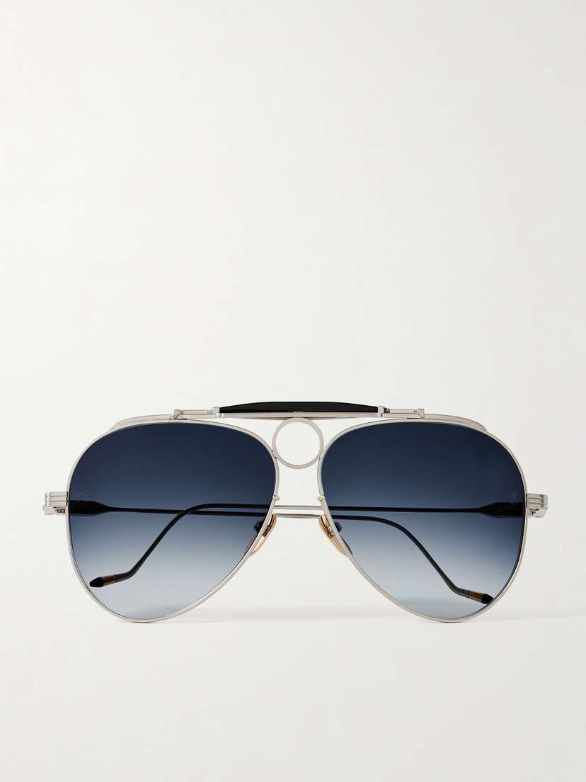 Jacques Marie Mage Duke 2 Silver-tone Aviator-style Sunglasses