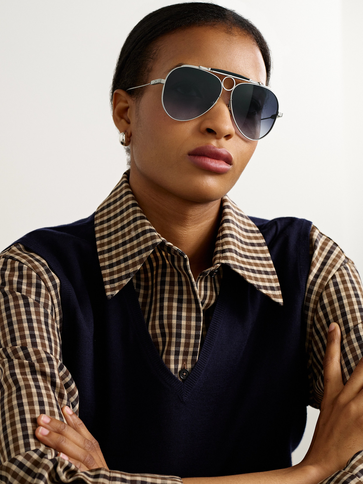 Jacques Marie Mage Duke 2 Silver-tone Aviator-style Sunglasses In Silver