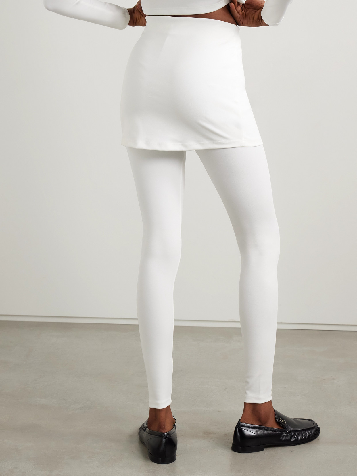 The Park Joy Layered Stretch-tencel™ Lyocell Jersey Leggings In White