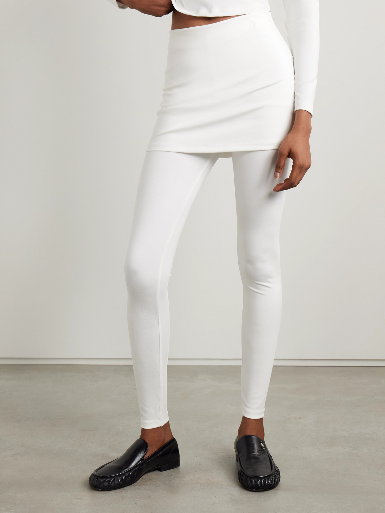 The Park Joy Layered Stretch-tencel™ Lyocell Jersey Leggings In White