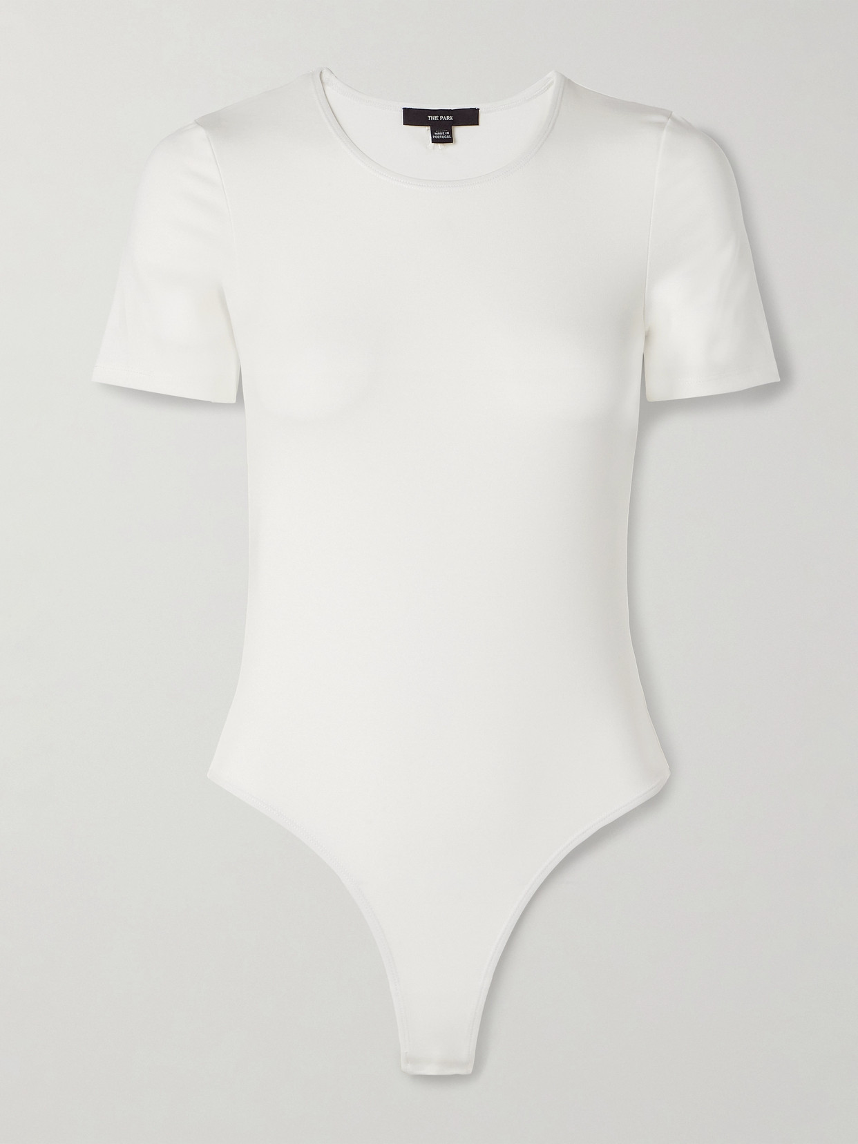 The Park Penny Stretch-tencel™ Lyocell Jersey Thong Bodysuit In White