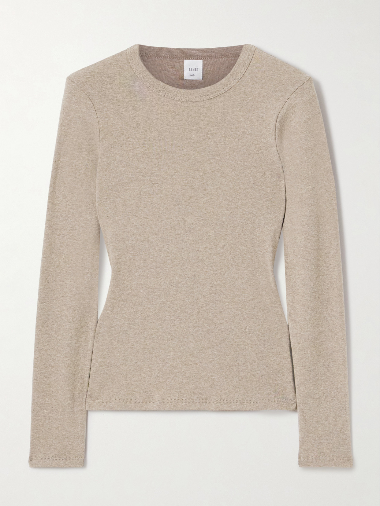Leset Nando Slim Fit Long Sleeve Top In Neutral