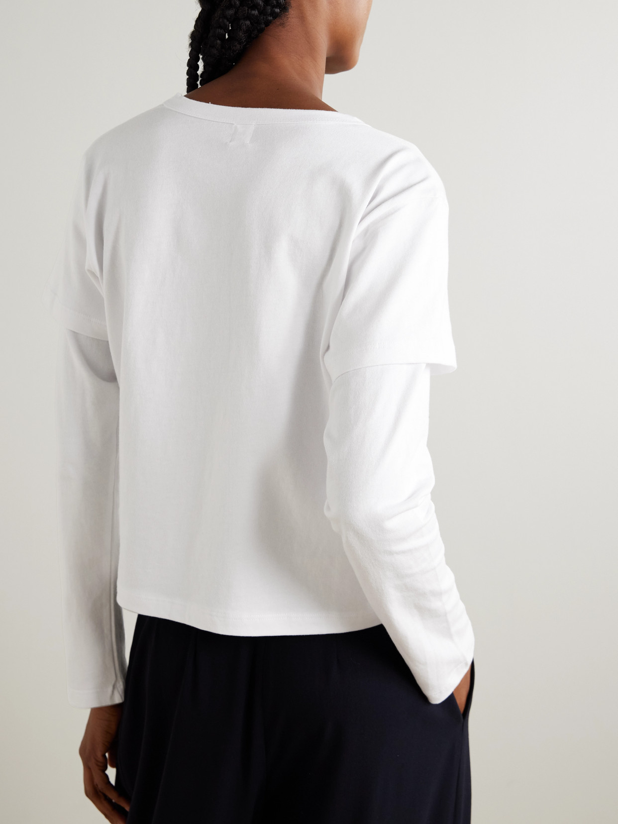 Leset Margo Layered Cotton-jersey T-shirt In White