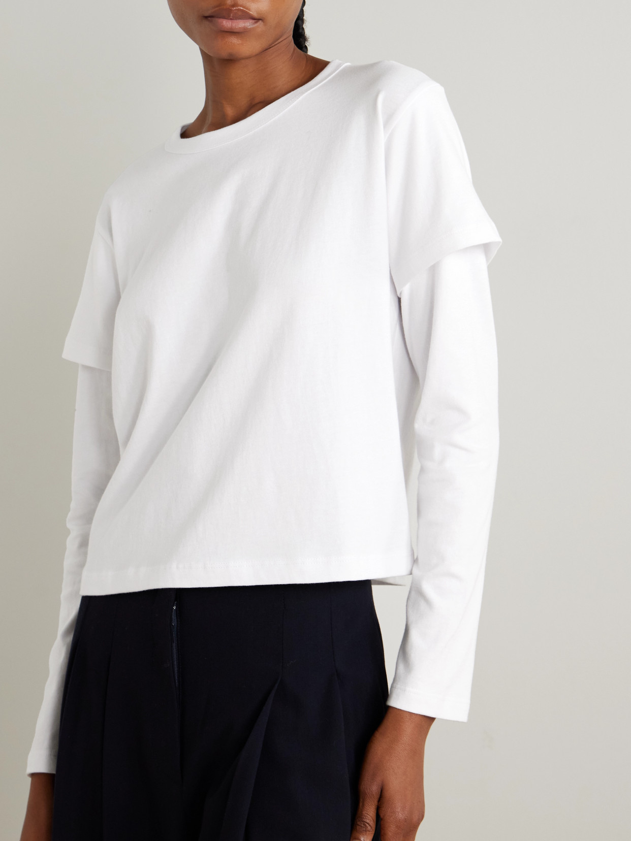 Leset Margo Layered Cotton-jersey T-shirt In White