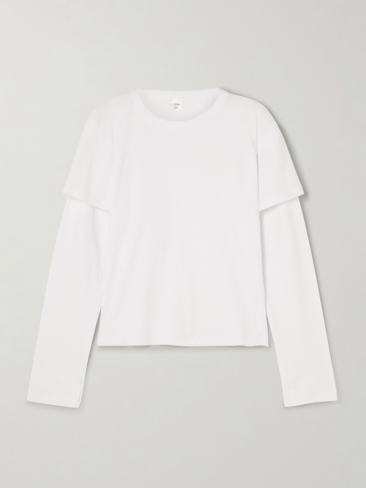 Leset Margo Layered Cotton-jersey T-shirt In White
