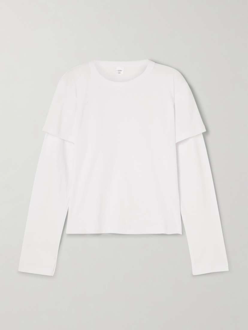 LESET Margo Layered Cotton-jersey T-shirt