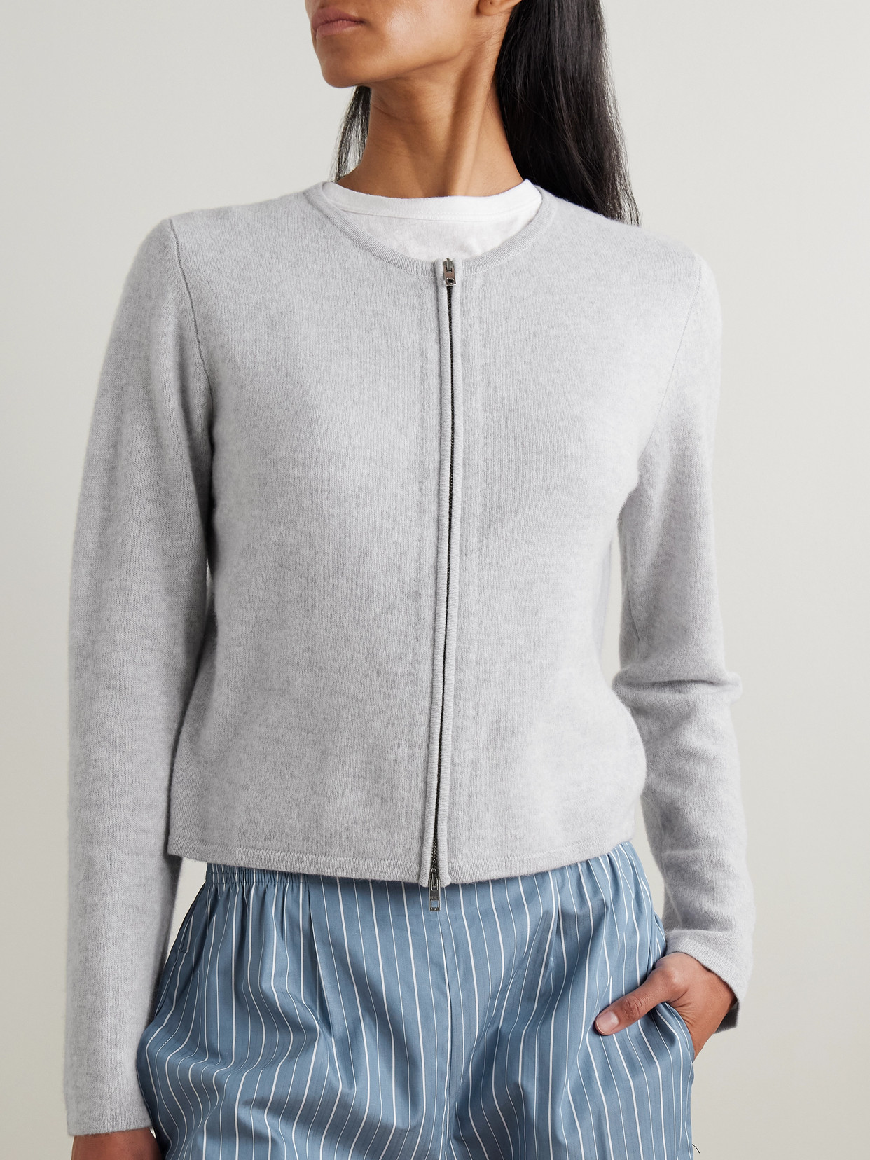 Leset Jesse Wool Cardigan In Gray