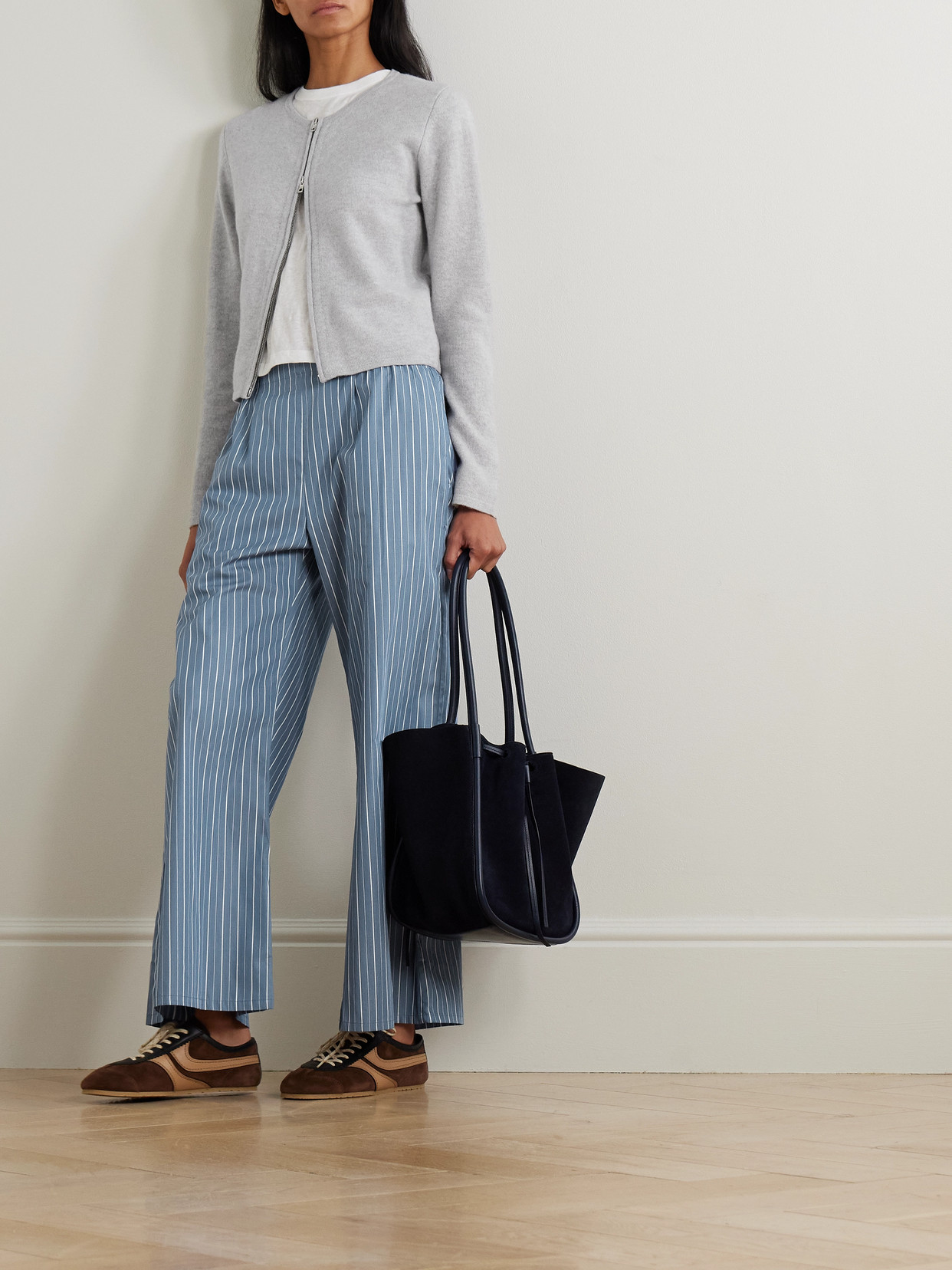Leset Jesse Wool Cardigan In Gray