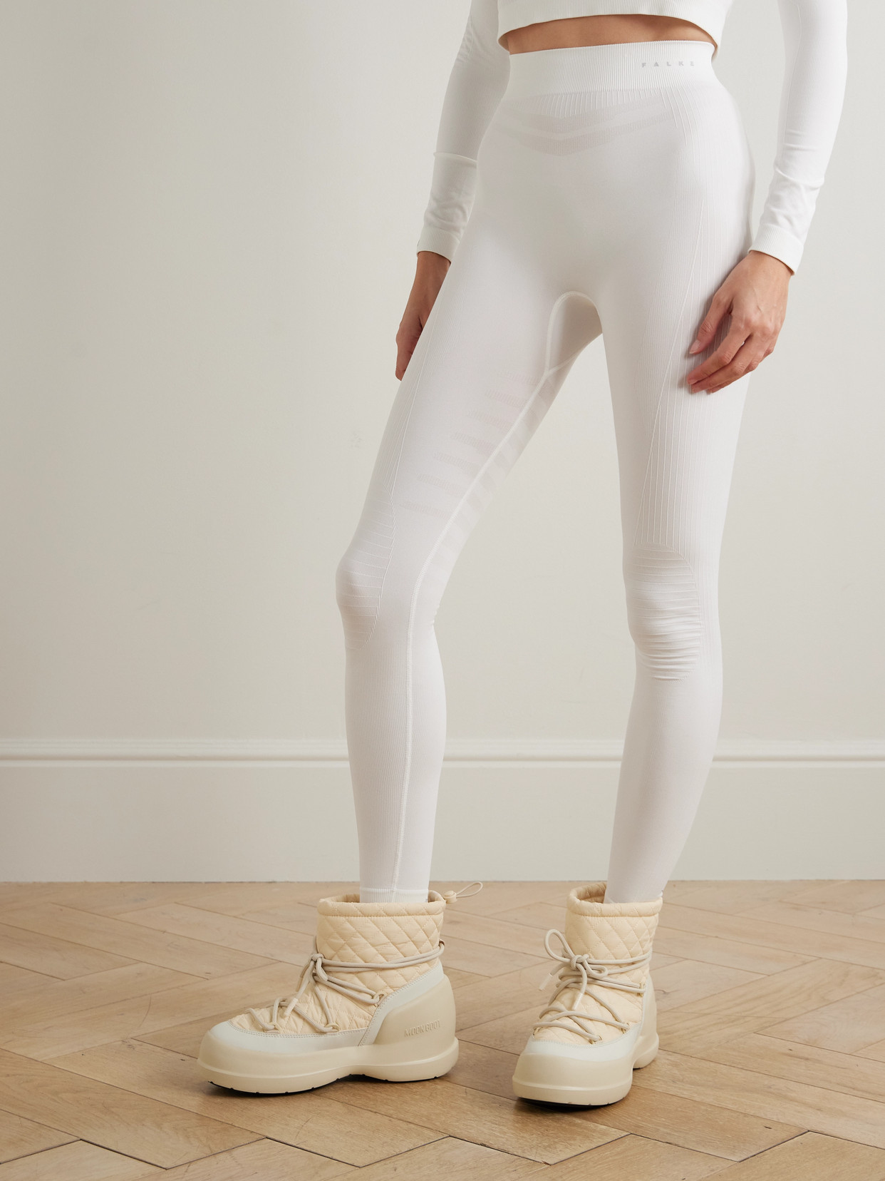 Falke Maximum Warm Stretch-jersey Leggings In White