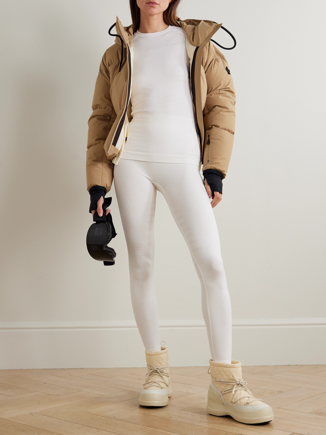 Falke Maximum Warm Stretch-jersey Leggings In White