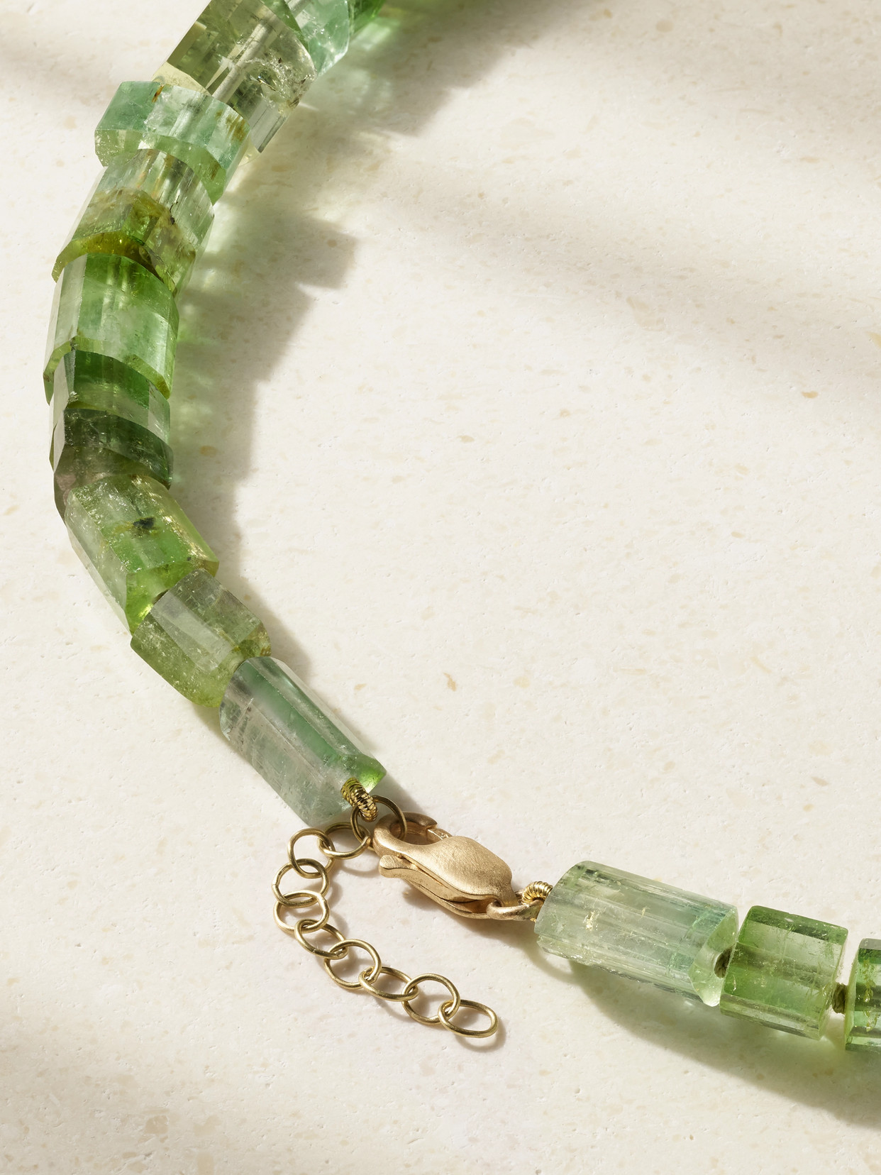 Marisa Klass Gold Tourmaline Necklace In Green