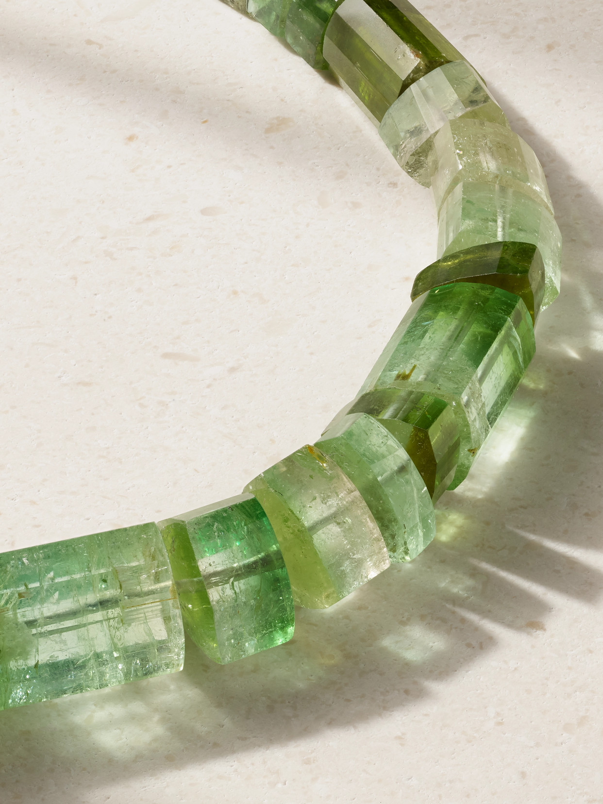 Marisa Klass Gold Tourmaline Necklace In Green