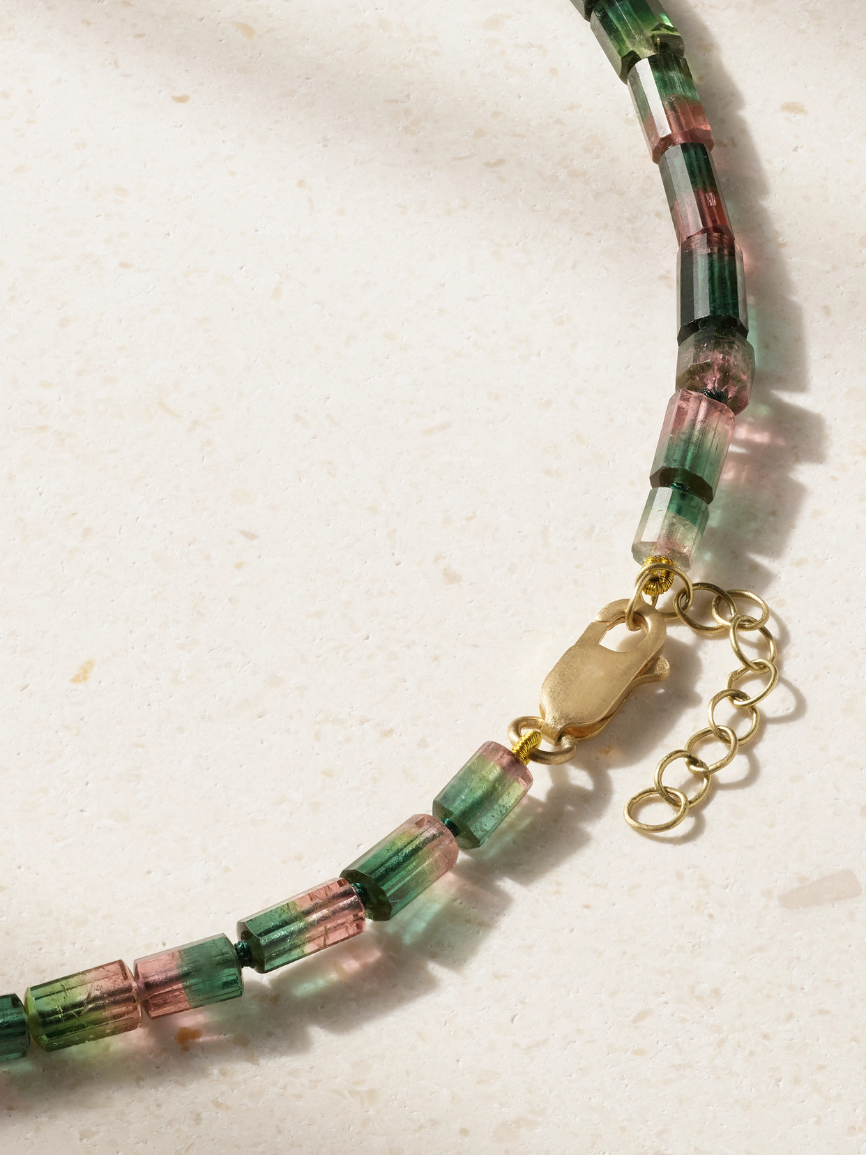 Marisa Klass Gold Tourmaline Necklace In Green