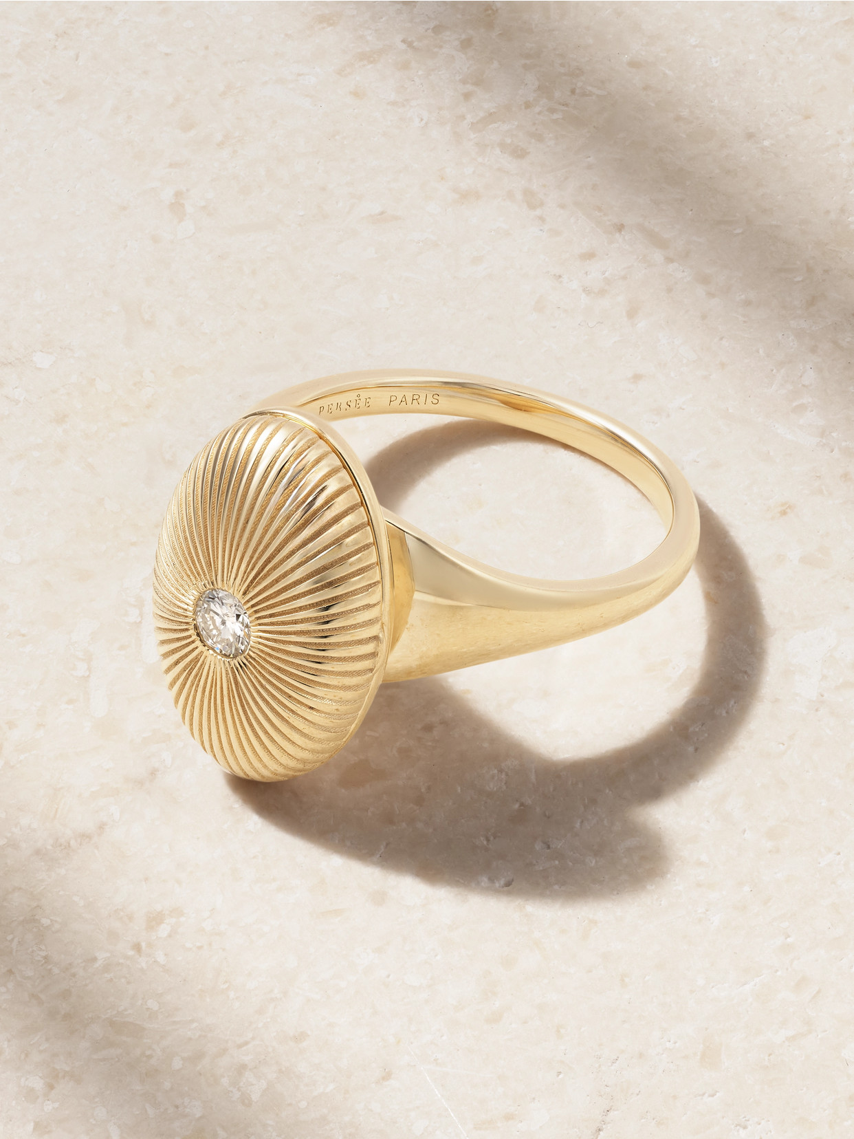 Persée Oval Memoria 9-karat Gold Diamond Ring