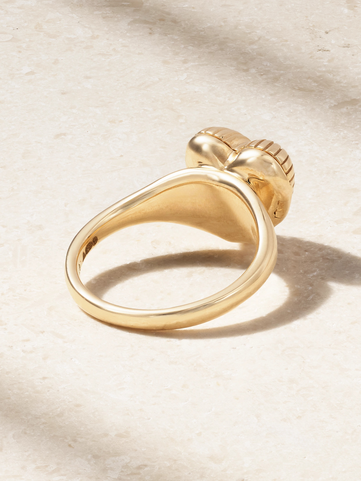 Persée Yellow Gold And Diamond Heart Locket Ring In Gold