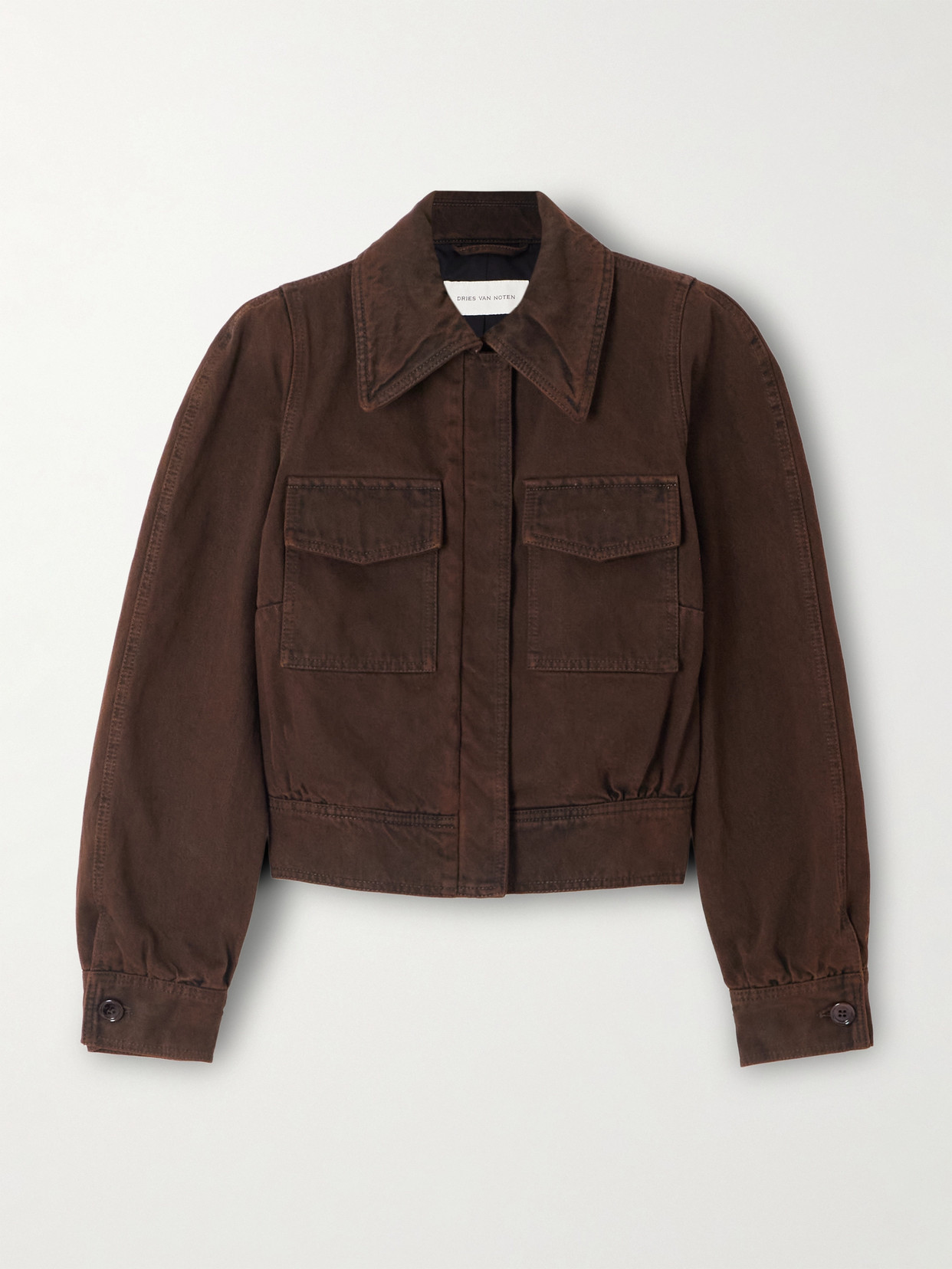 Dries Van Noten Denim Jacket In Brown