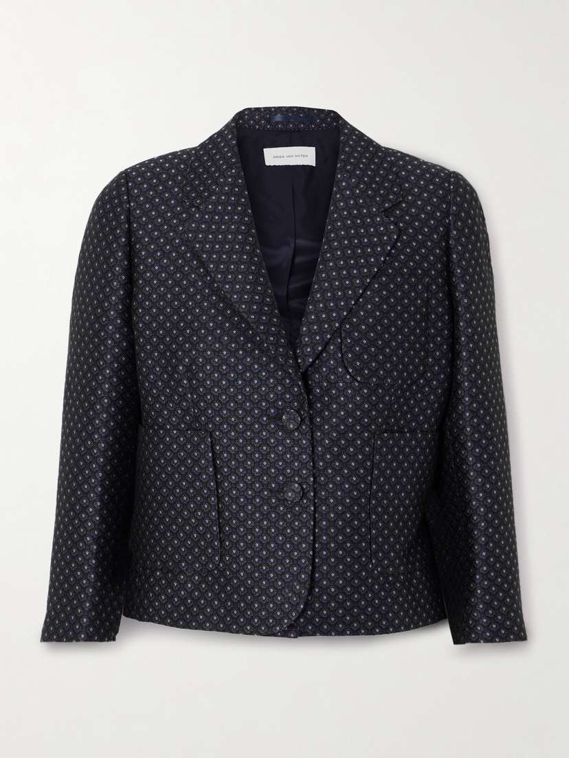 Dries Van Noten Bamie Cropped Jacquard-knit Blazer