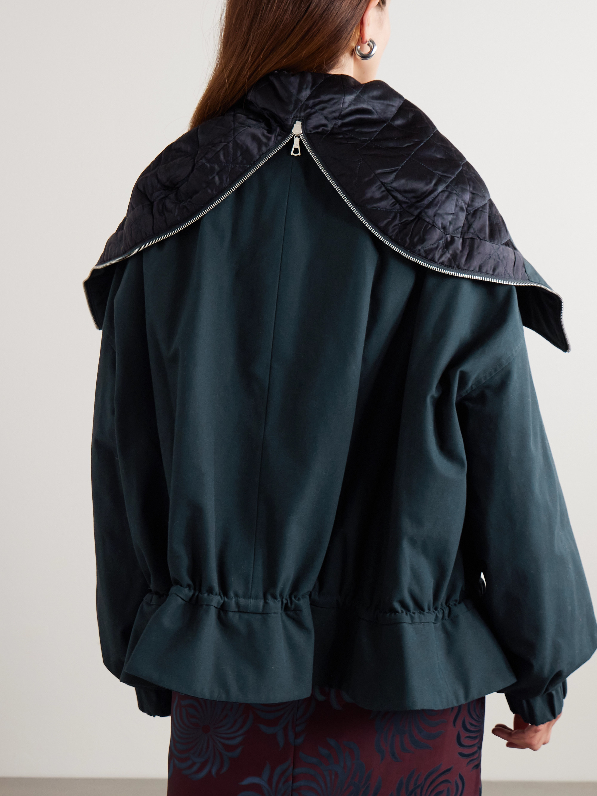 Dries Van Noten - Oversized cropped quilted shell-trimmed cotton
