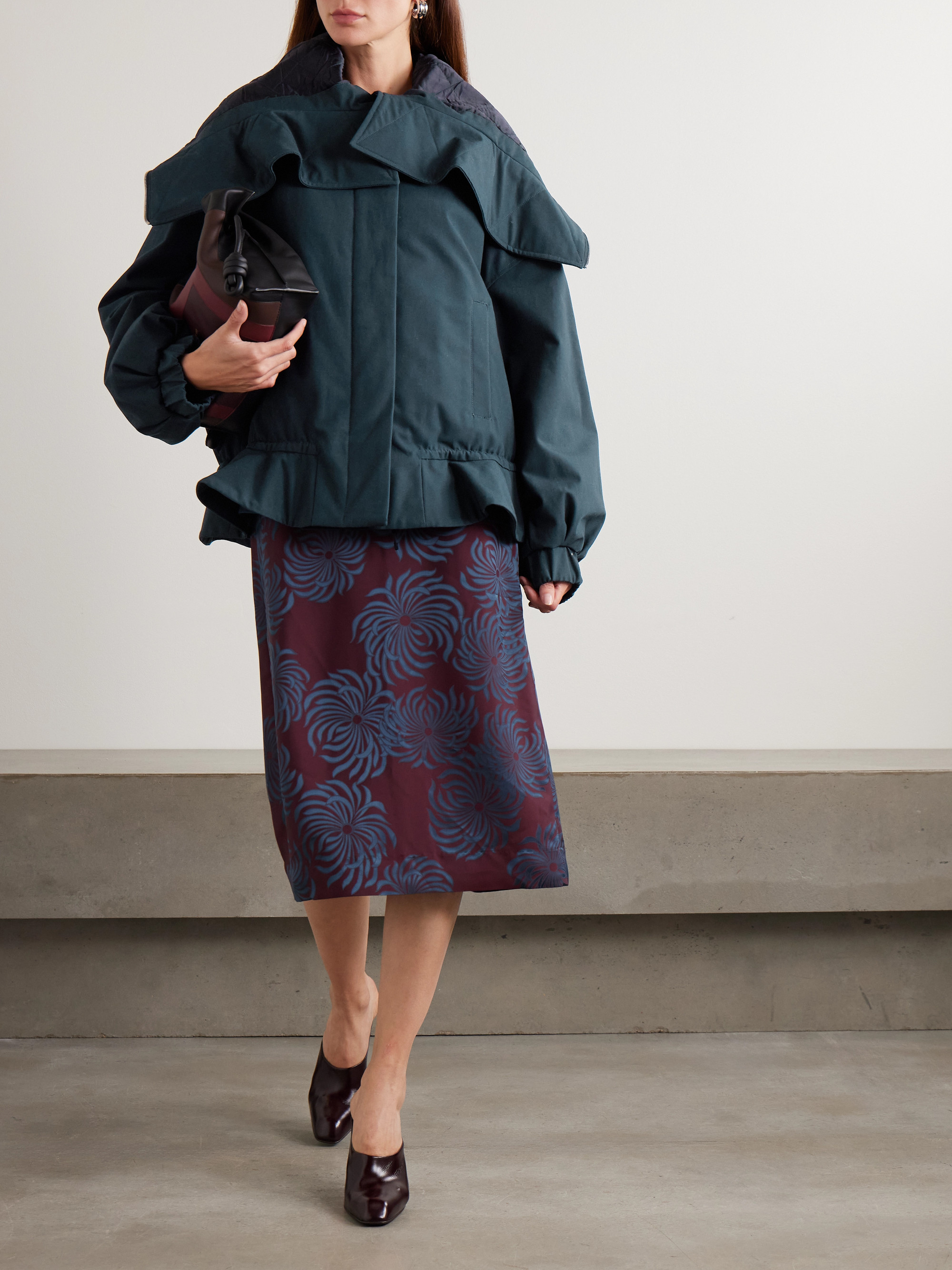 Dries Van Noten - Oversized cropped quilted shell-trimmed cotton