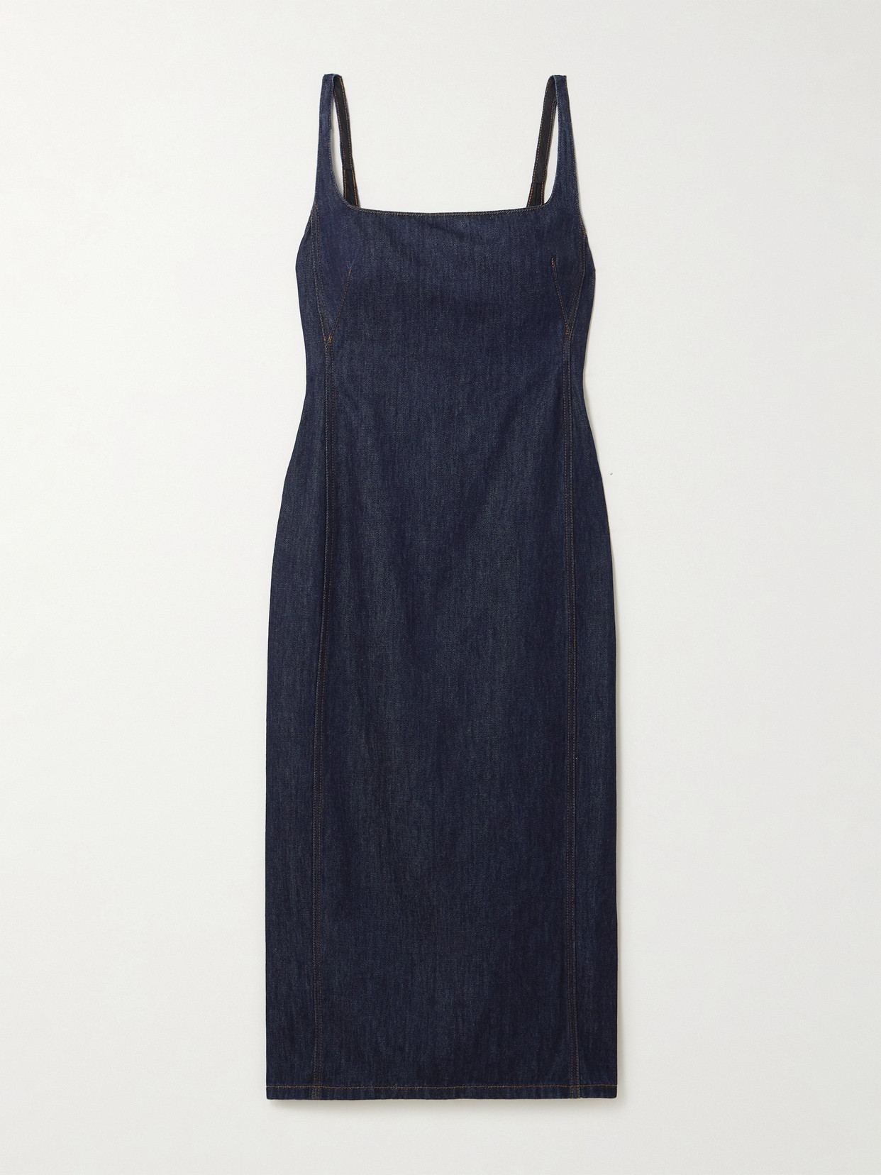 Dries Van Noten Denim Midi Dress In Blue