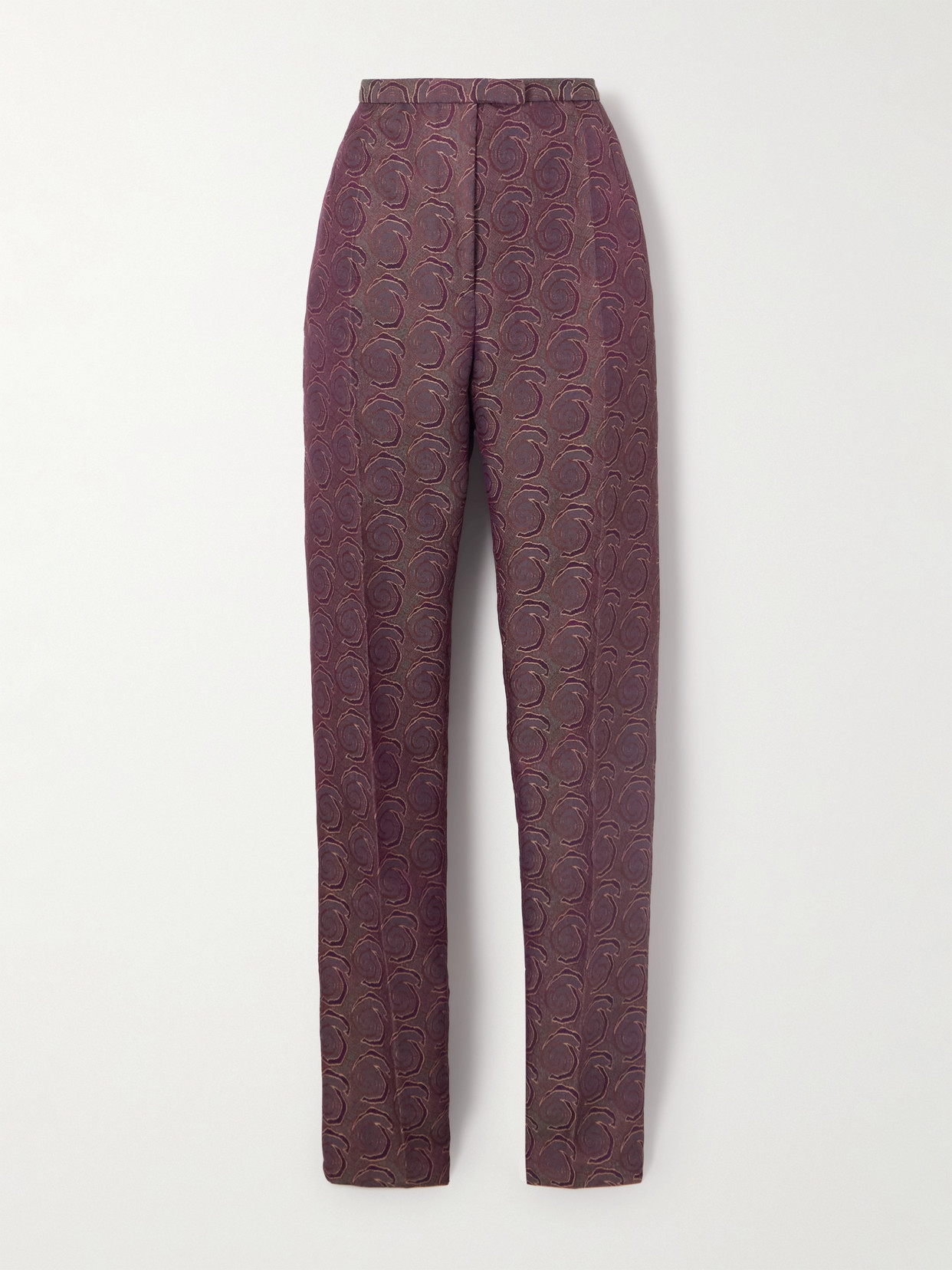 Dries Van Noten Jacquard Skinny Pants In Burgundy