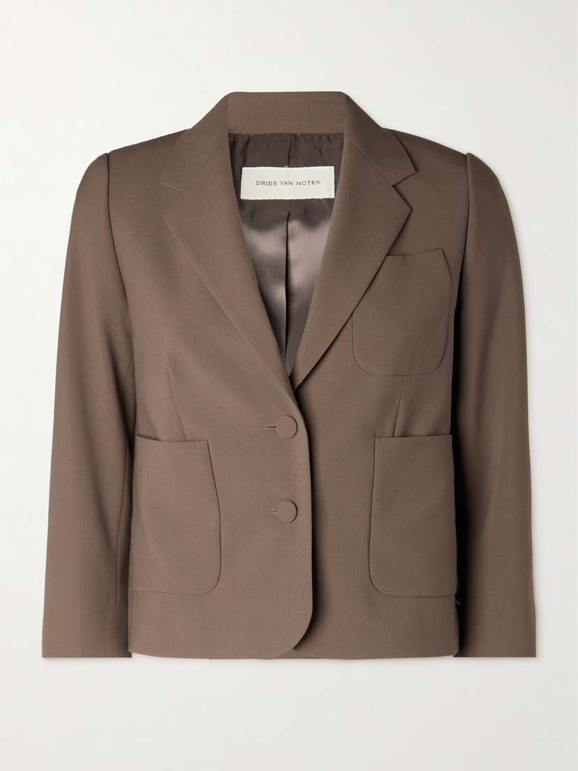 Dries Van Noten Cropped Crepe Blazer