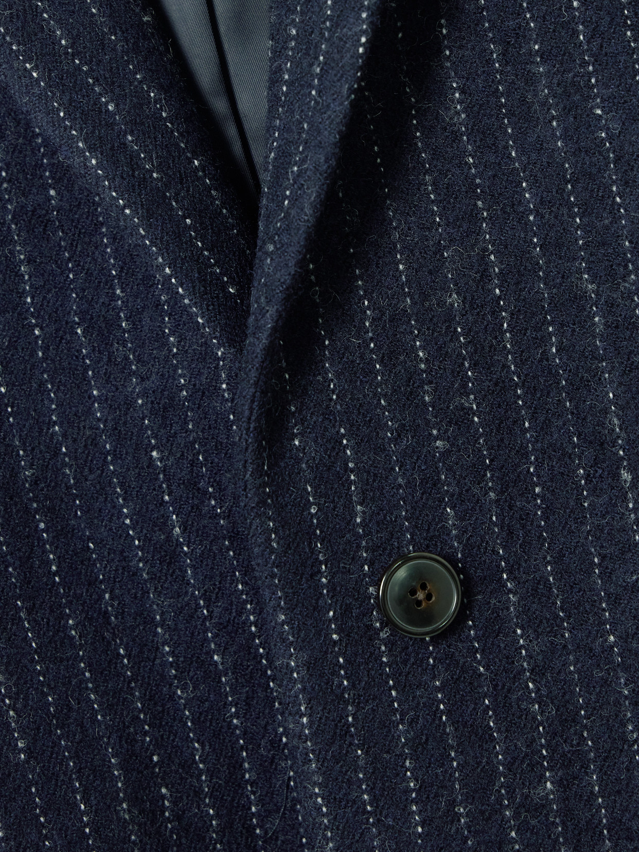 Dries Van Noten Pinstriped Wool-twill Coat In Blue
