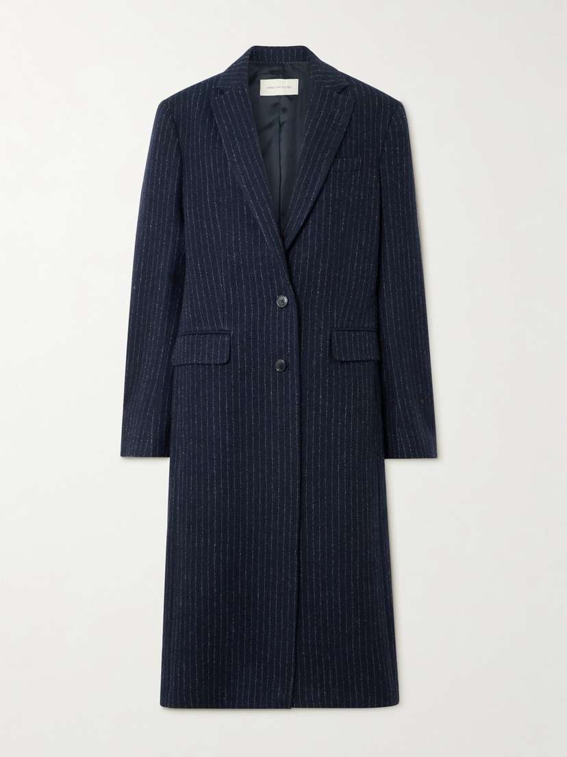 Dries Van Noten Pinstriped Wool-twill Coat