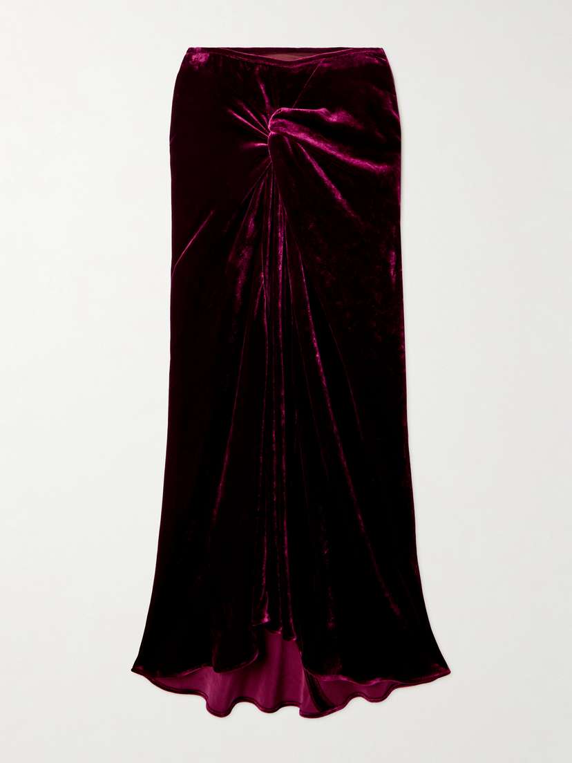 Dries Van Noten Velvet Midi Skirt