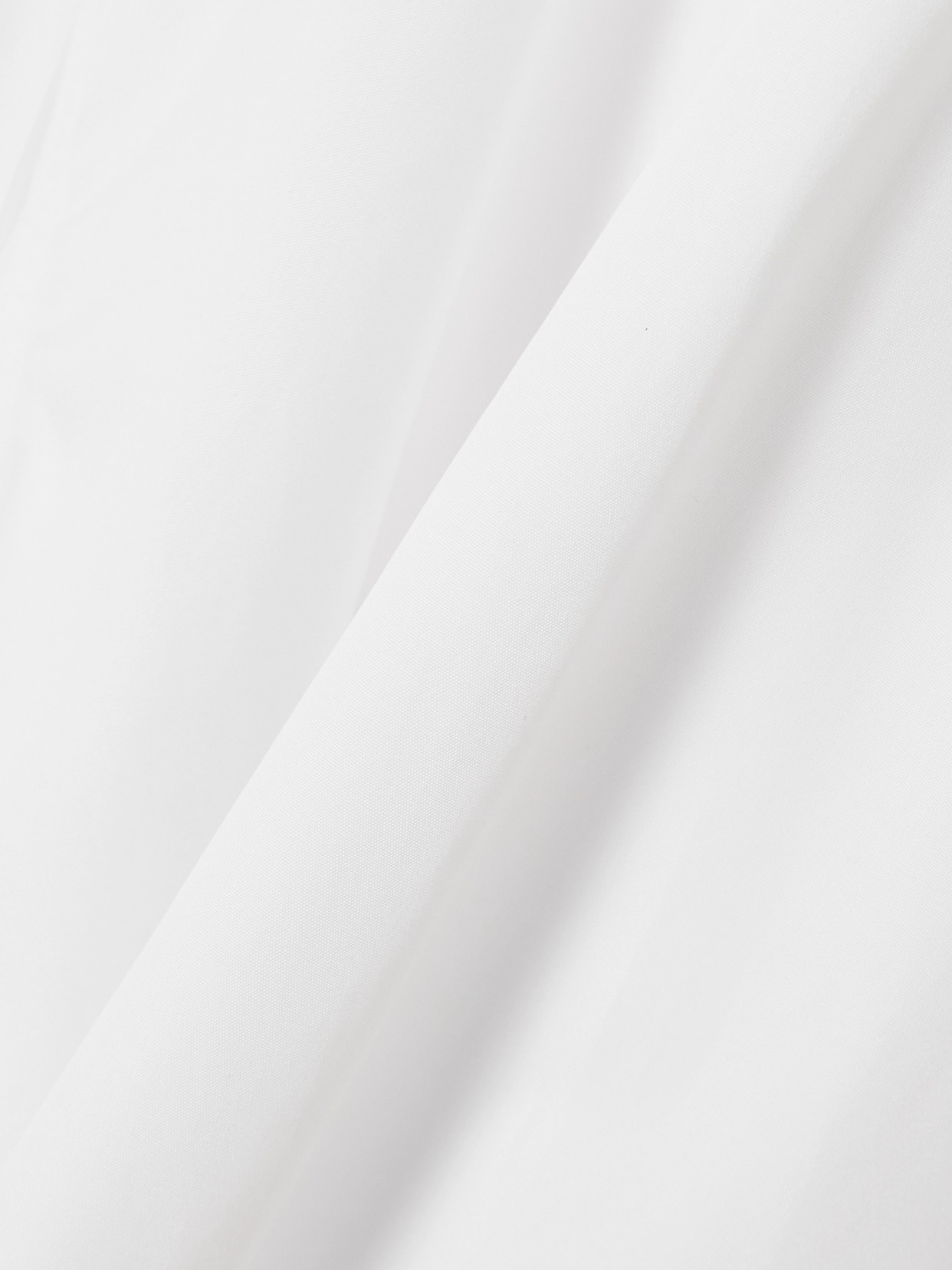 Tie-Detailed Gathered Cotton-Poplin Shirt