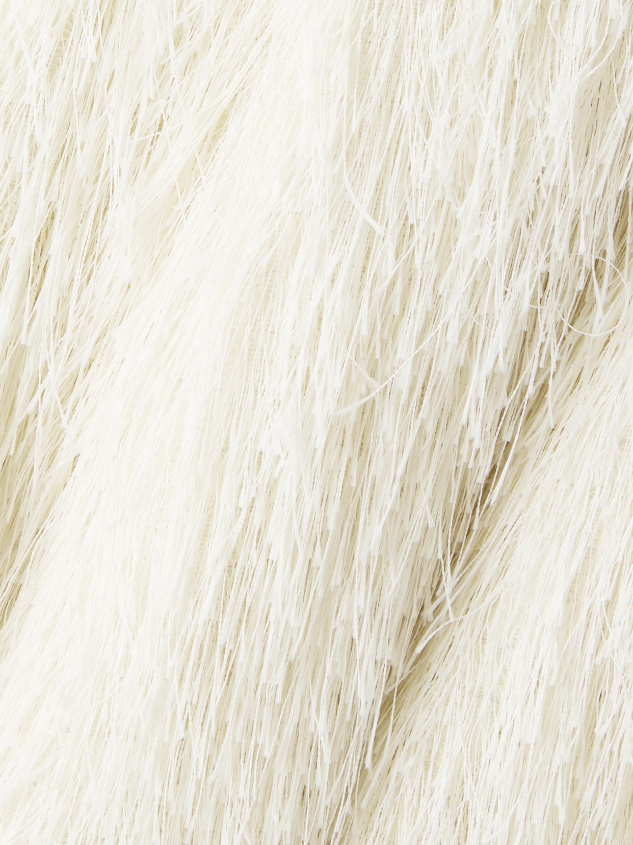 Dries Van Noten Fringed Woven Coat In White