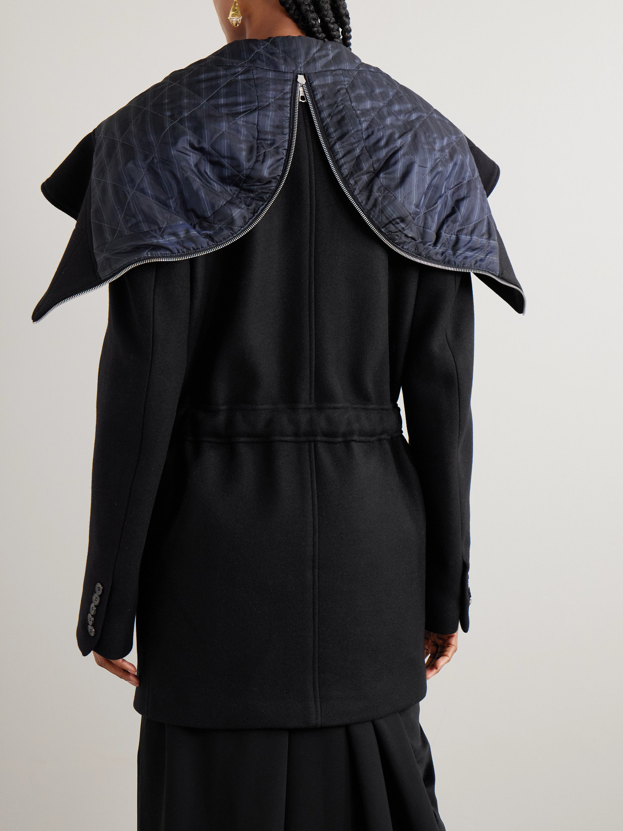 Belted Hooded Double-Breasted Coat