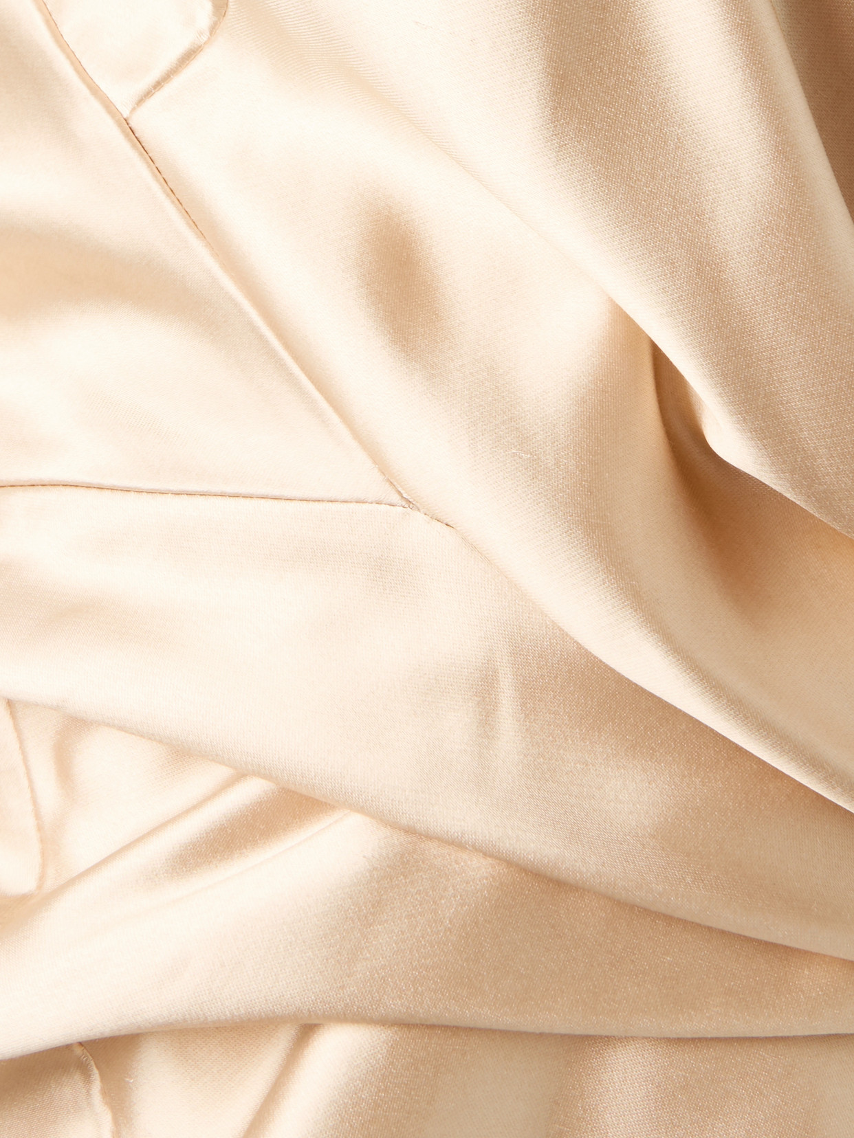 Dries Van Noten Asymmetric Open-back Gathered Satin Blouse In Gold